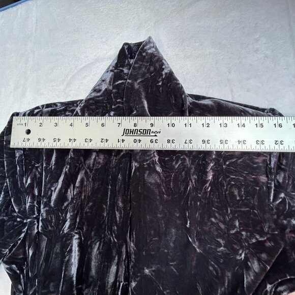 Be Fun Women's Open Front Velvet Blazer Jacket Collared Long Sleeve Black France - Picture 5 of 7